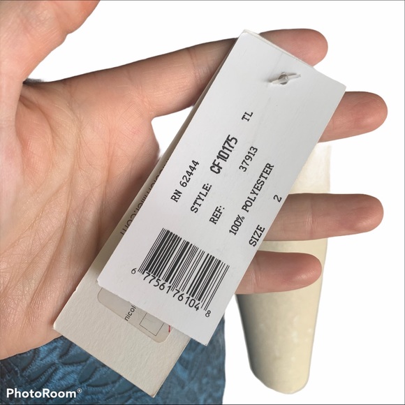 Nicole Miller Teal Oscar Scalloped Lace Dress Size 2 New - Picture 3 of 5